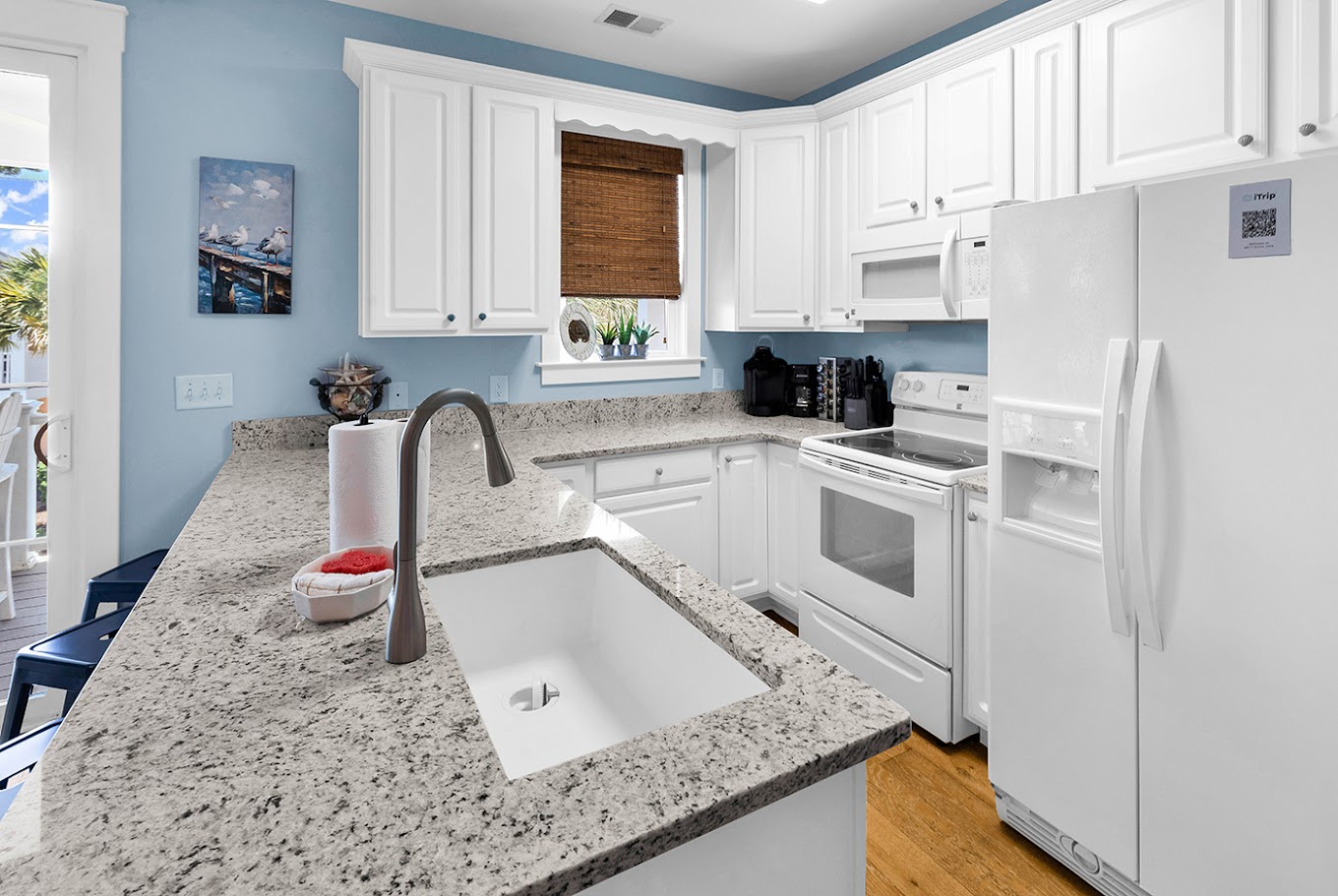 Kitchen with granite countertops